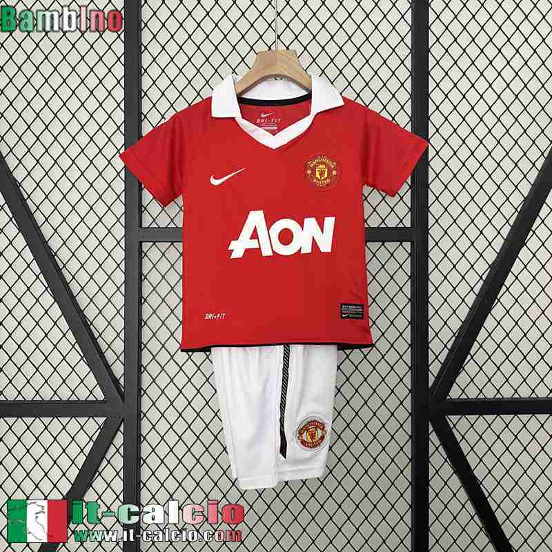 Retro Maglia Calcio Manchester United Prima Bambini 10 11 FG469