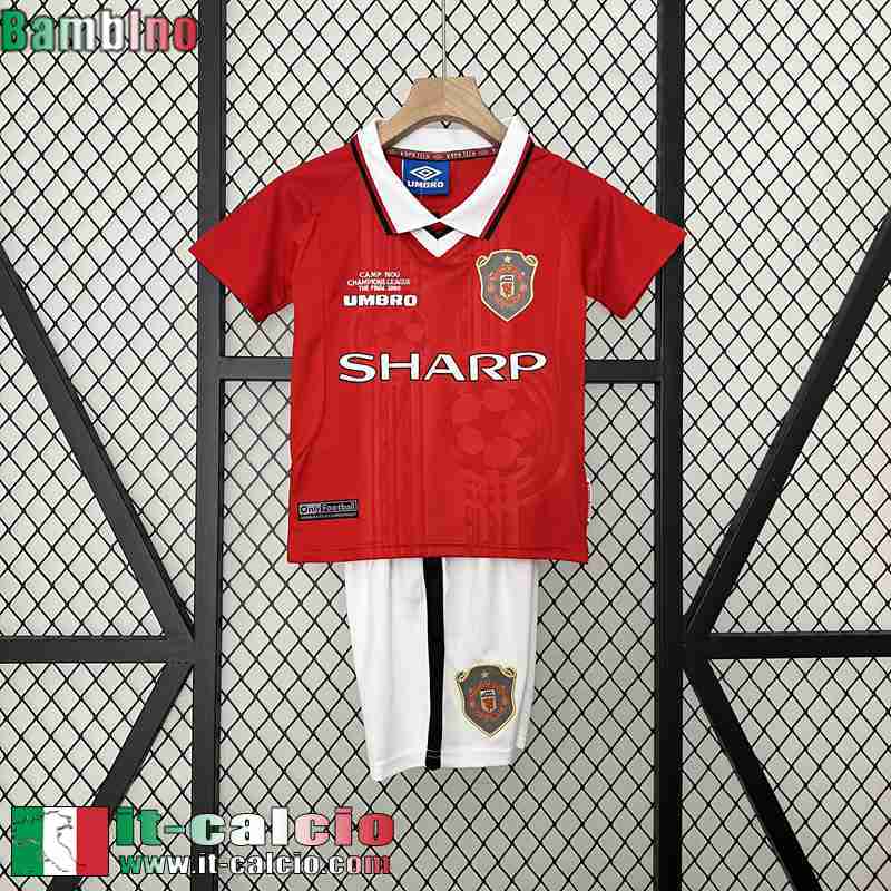 Retro Maglia Calcio Manchester United Prima Bambini 99 00 FG474