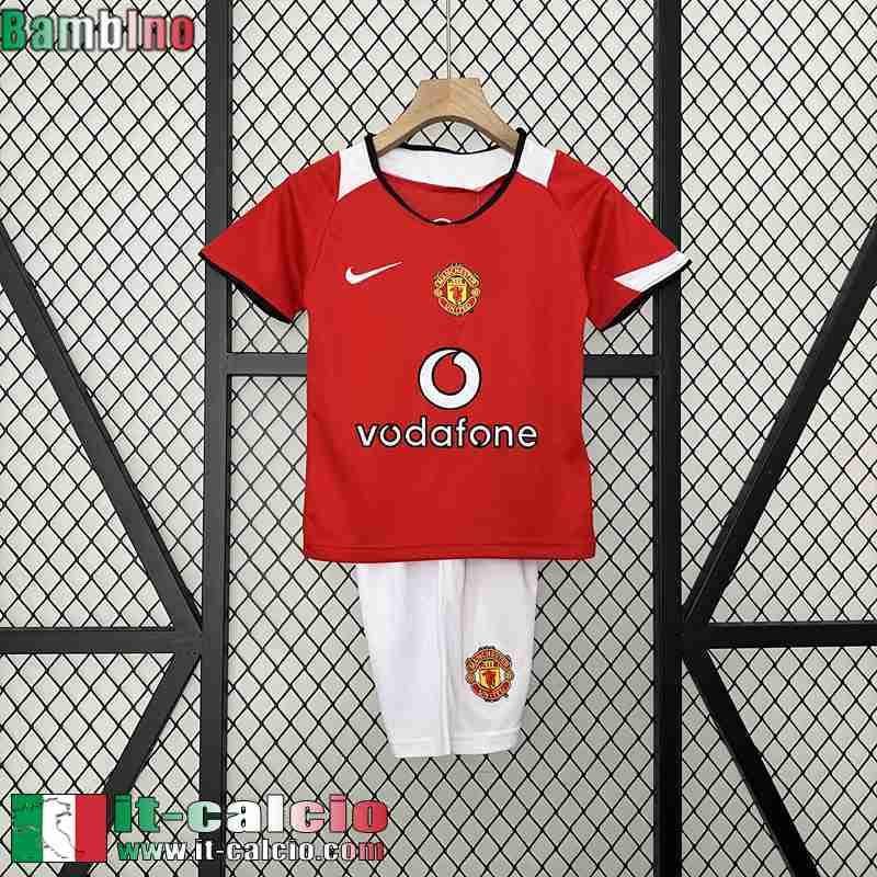 Retro Maglia Calcio Manchester United Prima Bambini 05 06 FG475