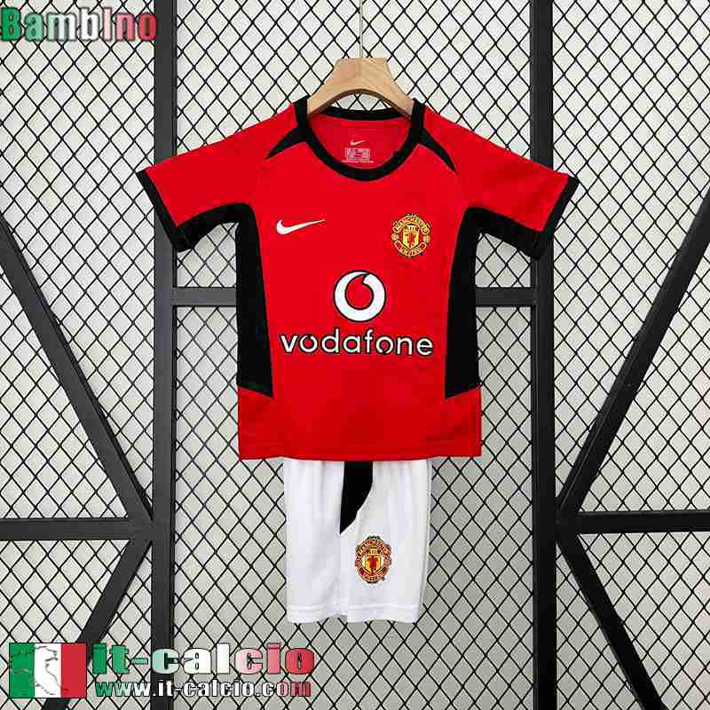 Retro Maglia Calcio Manchester United Prima Bambini 02 04 FG476