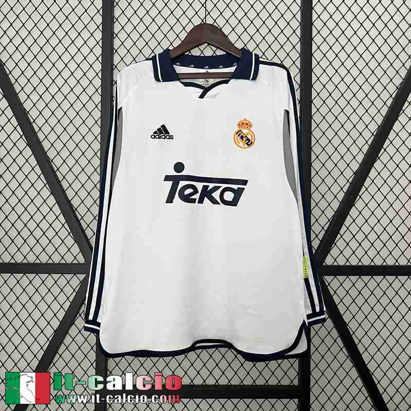 Retro Maglia Calcio Real Madrid Prima Uomo Manga Larga 00 01 FG492