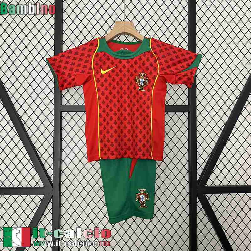 Retro Maglia Calcio Portugal Prima Bambini 2004 FG560