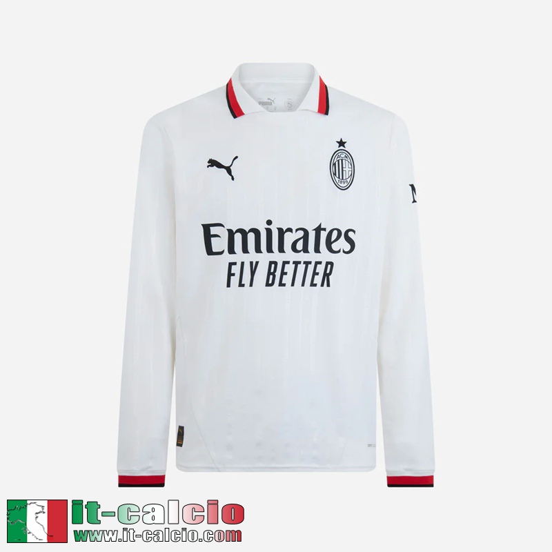 Maglia Calcio AC Milan Seconda Uomo Manga Larga 2024 2025