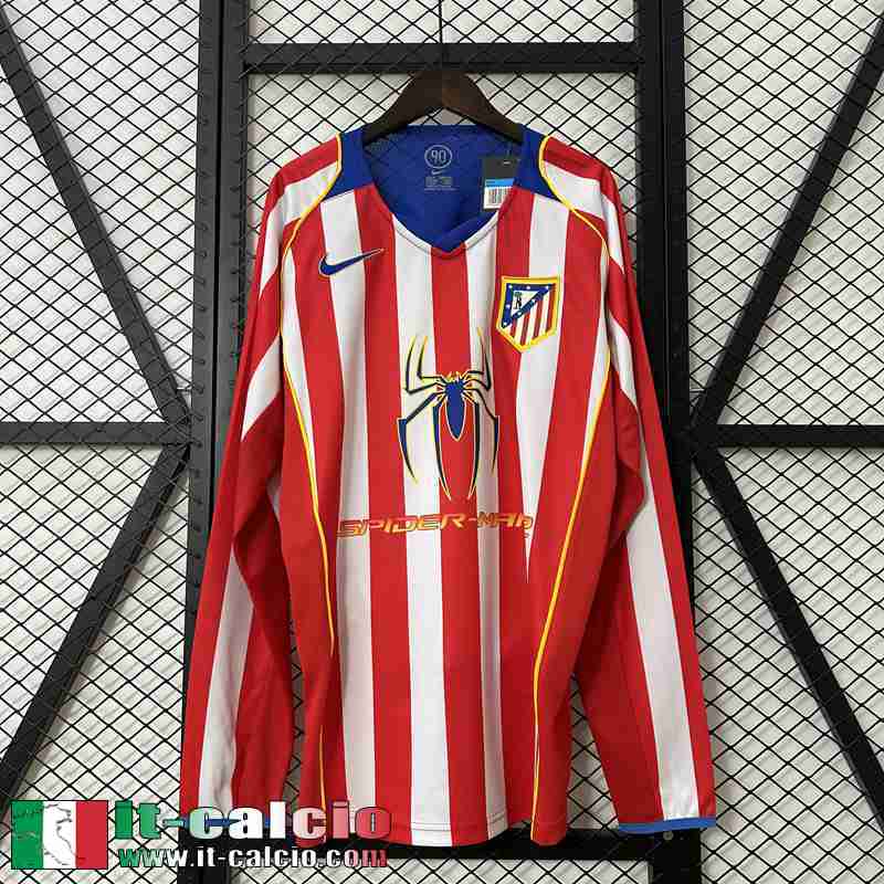 Retro Maglia Calcio Atletico Madrid Prima Uomo Manga Larga 04 05 FG632