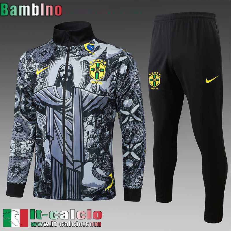 KIT: Full-Zip Giacca Brasile Bambini 2024 2025 C544