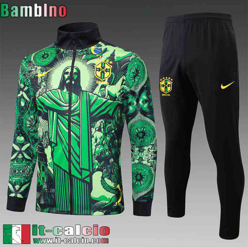 KIT: Full-Zip Giacca Brasile Bambini 2024 2025 C549