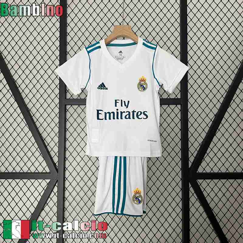 Real Madrid Retro Maglia Calcio Prima Bambini 17 18