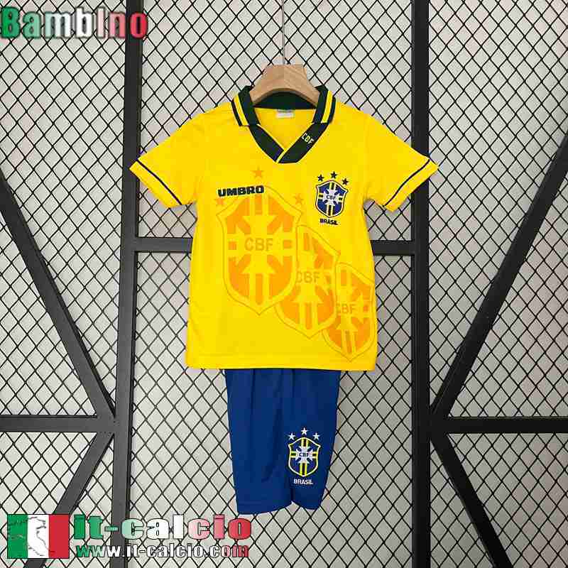 Brasile Retro Maglia Calcio Prima Bambini 93 94