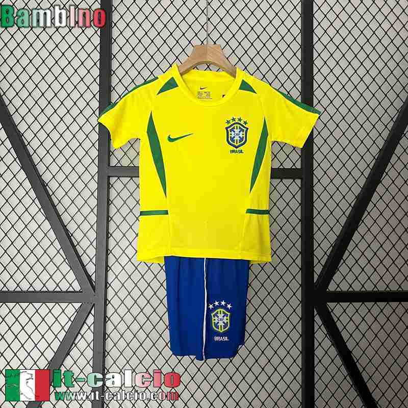 Brasile Retro Maglia Calcio Prima Bambini 2002