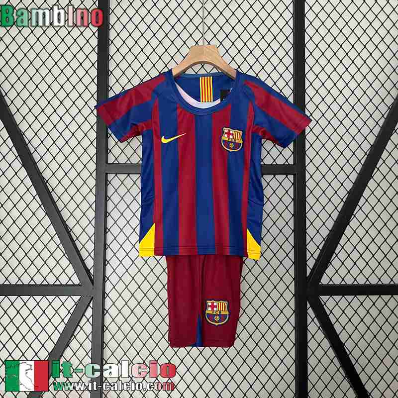 Barcellona Retro Maglia Calcio Prima Bambini 05 06