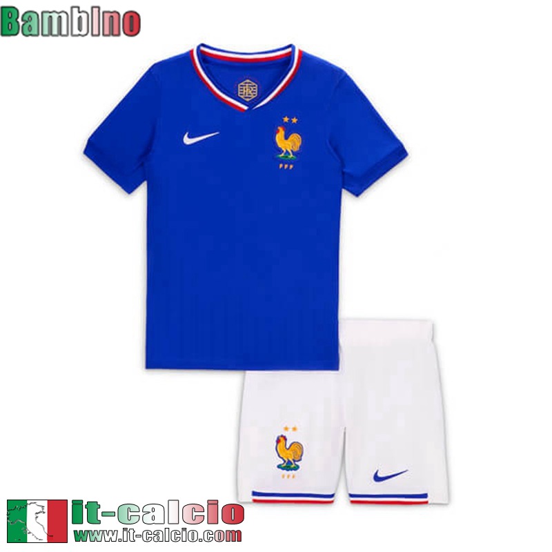 Francia Maglia Calcio Prima Bambini EURO 2024