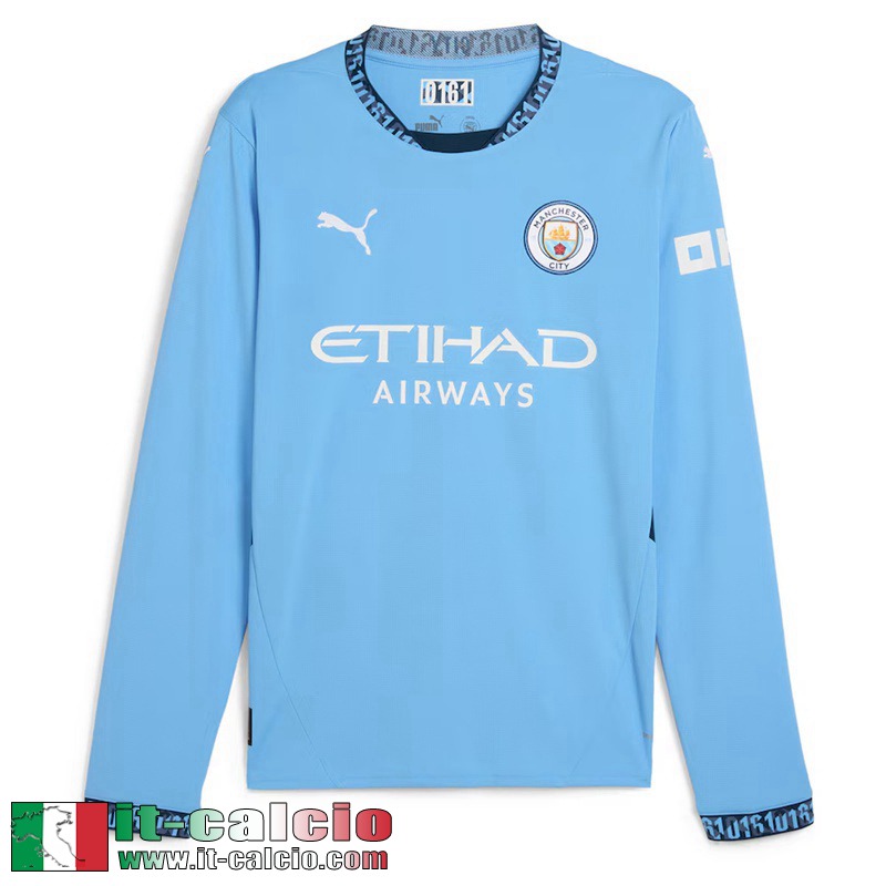 Manchester city Maglia Calcio Prima Uomo Manga Larga 2024 2025