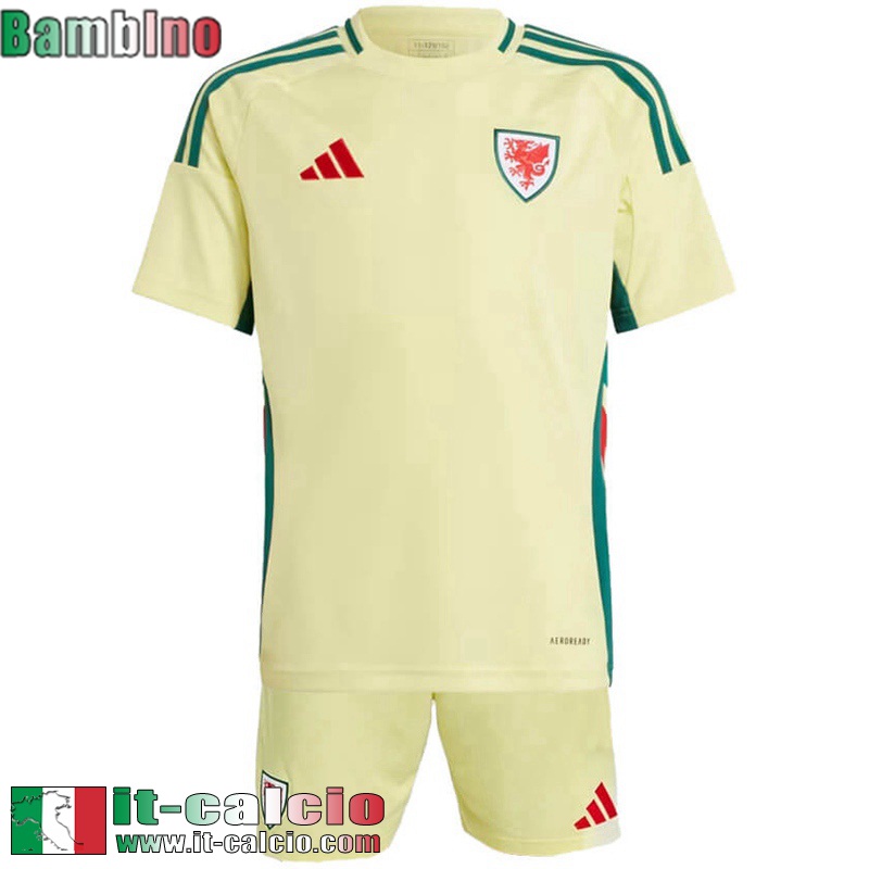 Galles Maglia Calcio Seconda Bambini 2024