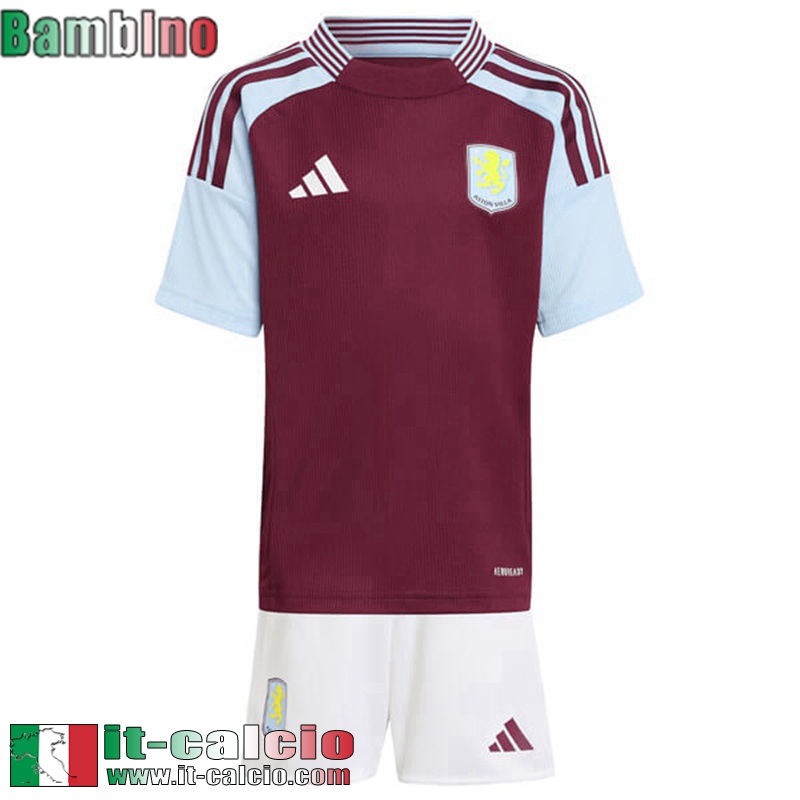 Maglia Calcio Aston Villa Prima Bambini 2024 2025