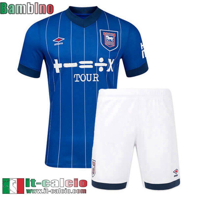 Maglia Calcio Ipswich Town Prima Bambini 2024 2025