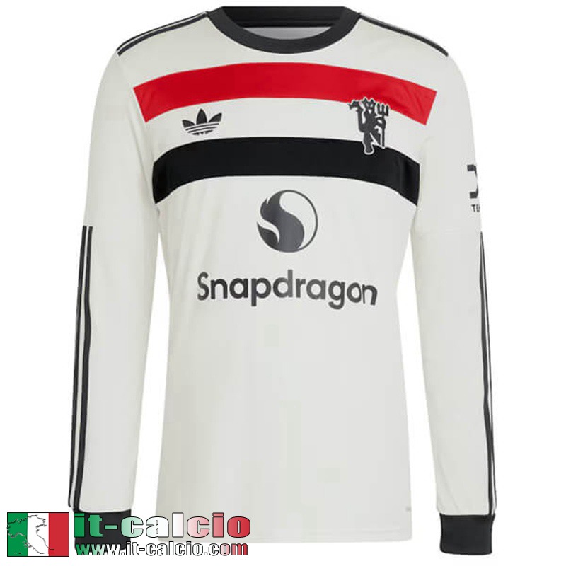 Maglia Calcio Manchester United Terza Uomo Manga Larga 2024 2025