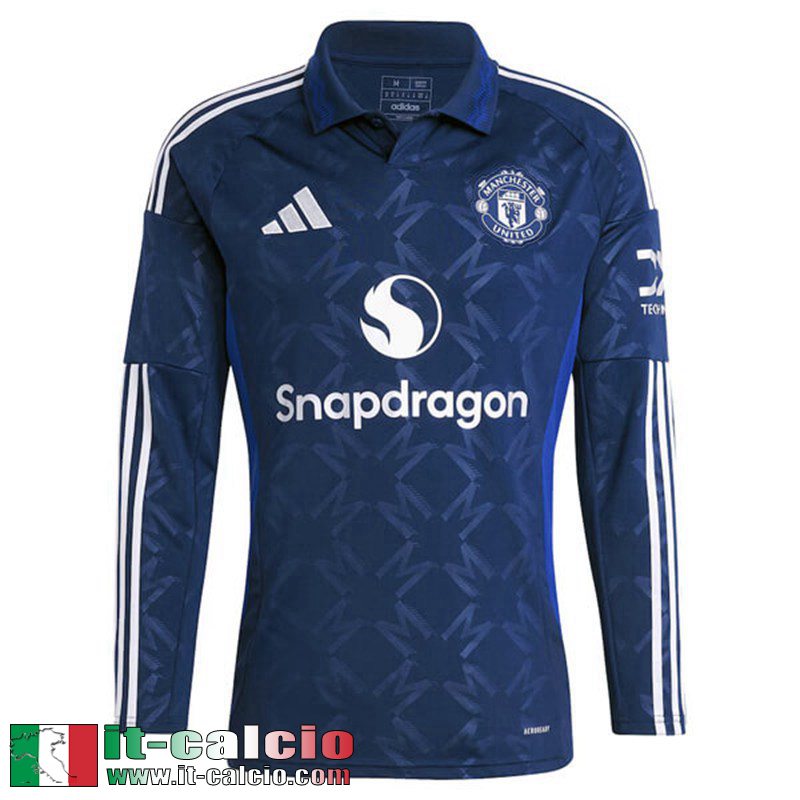 Maglia Calcio Manchester United Seconda Uomo Manga Larga 2024 2025