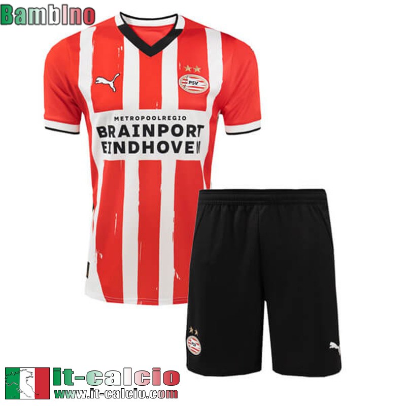 Maglia Calcio PSV Eindhoven Prima Bambini 2024 2025