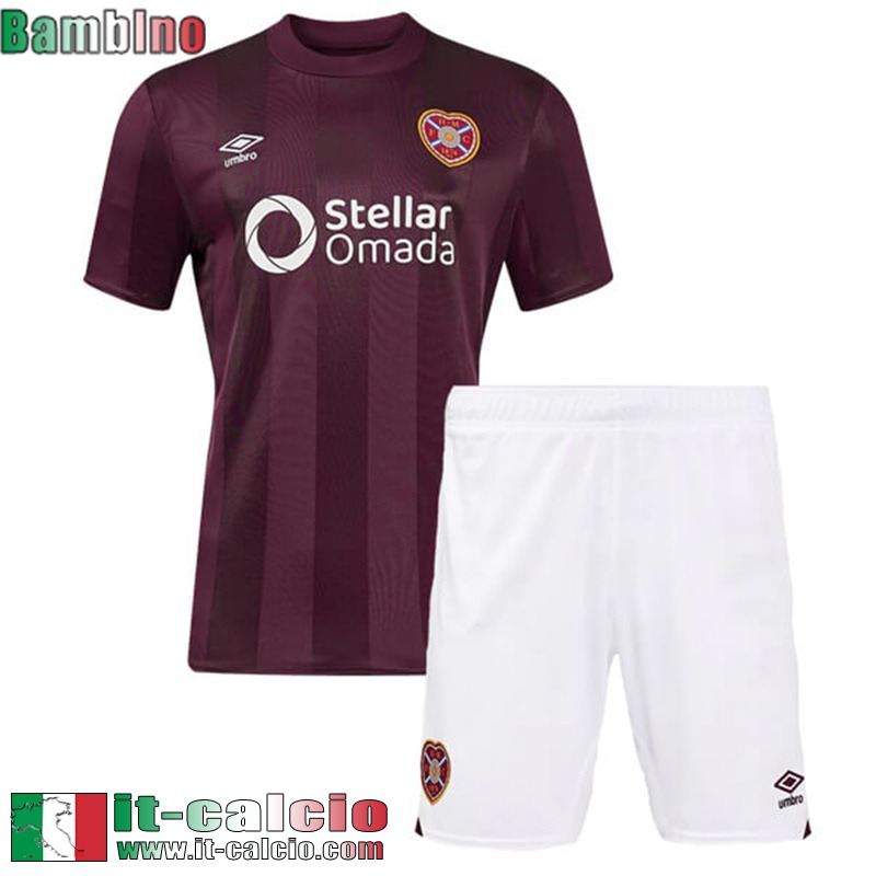 Maglia Calcio Hearts Prima Bambini 2024 2025