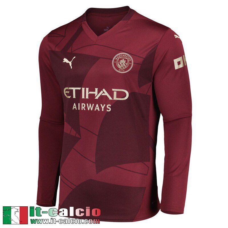 Maglia Calcio Manchester City Terza Uomo Manga Larga 2024 2025