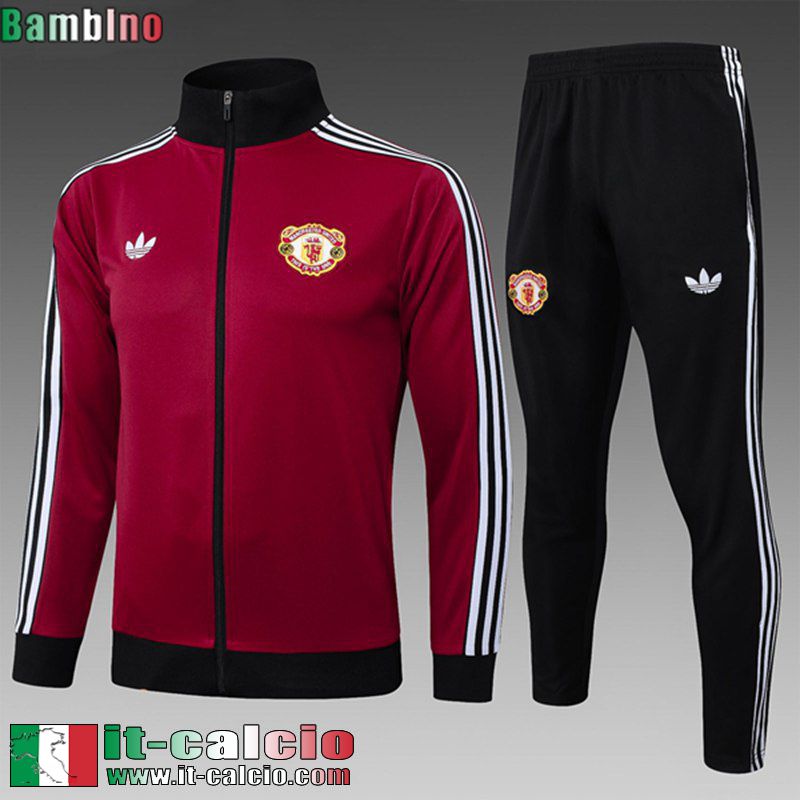 KIT: Full-Zip Giacca Manchester United Bambini 2024 2025 C593