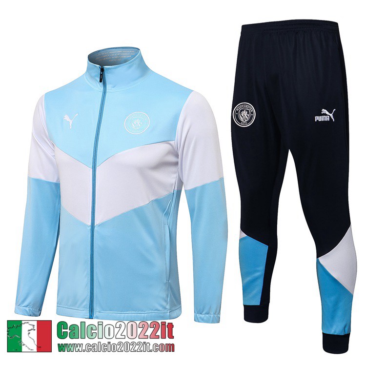 Manchester City Full-Zip Giacca Bianco-azzurro Uomo 2021 2022 JK150