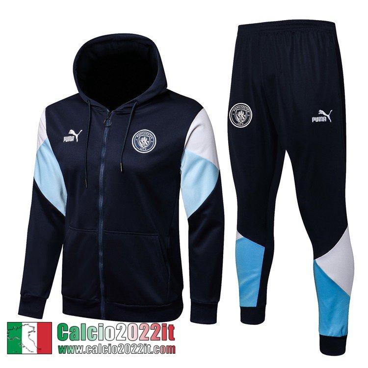 Manchester City Cappuccio Hoodie Giacca Nero Uomo 2021 2022 JK181