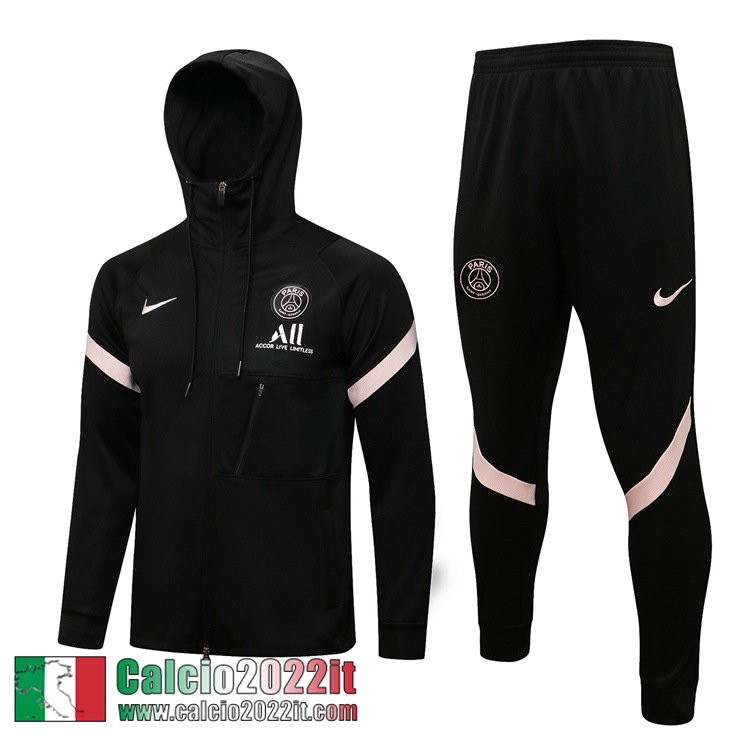 PSG Cappuccio Hoodie Giacca Nero Uomo 2021 2022 JK188