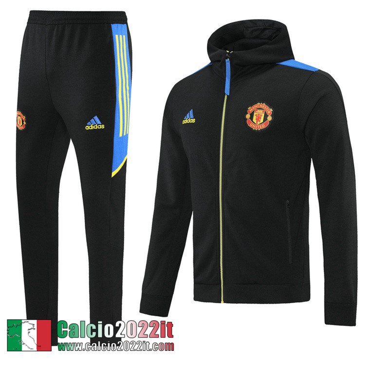 Manchester United Cappuccio Hoodie Giacca Nero Uomo 2021 2022 JK199