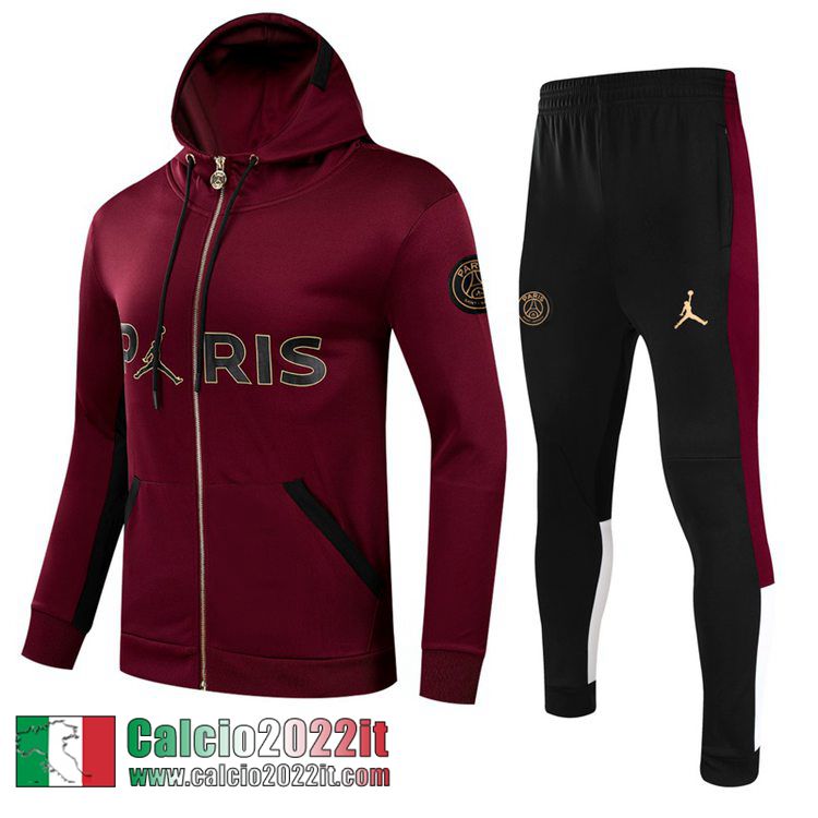 PSG Cappuccio Hoodie Giacca cremisi Bambini 2021 2022 TK102