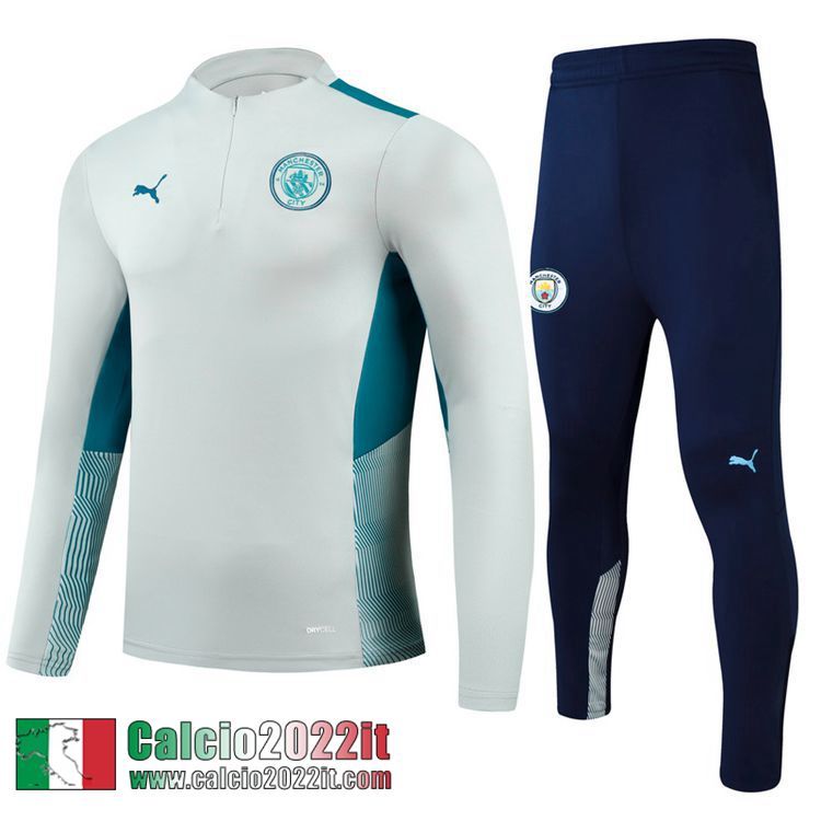 Manchester City Tute Calcio Grigio chiaro Bambini 2021 2022 TK97