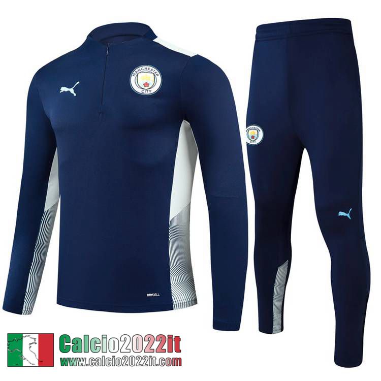 Manchester City Tute Calcio Blu scuro Bambini 2021 2022 TK98