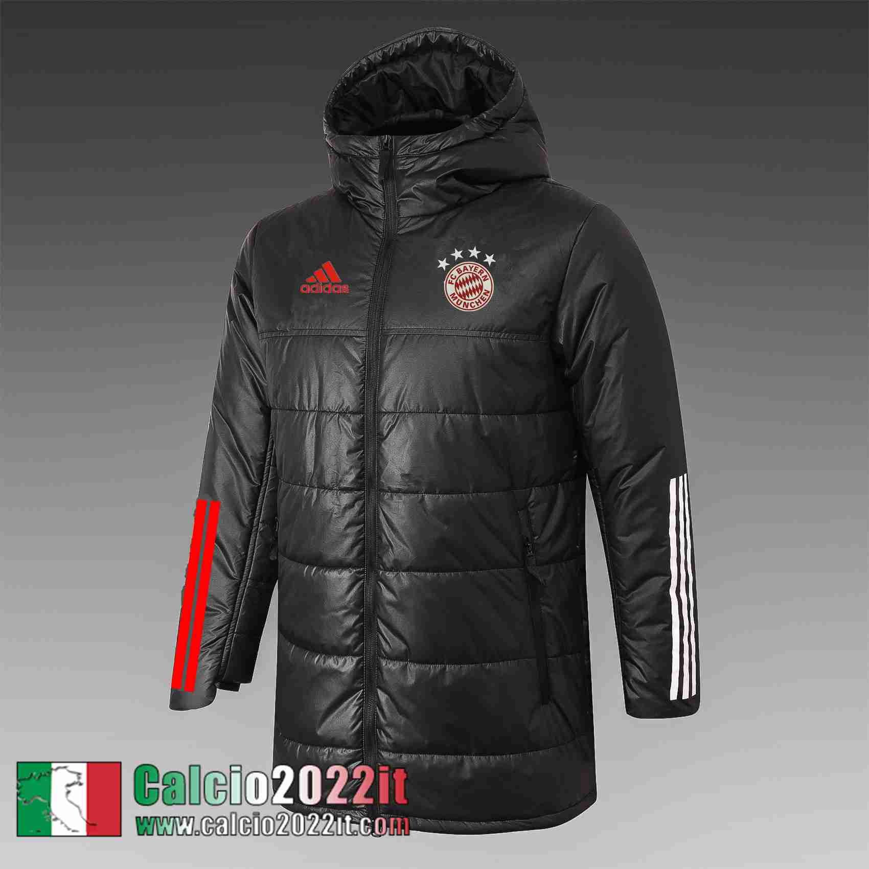 Bayern Munich Piumino Calcio Cappuccio Nero 2021 2022 Uomo DD14