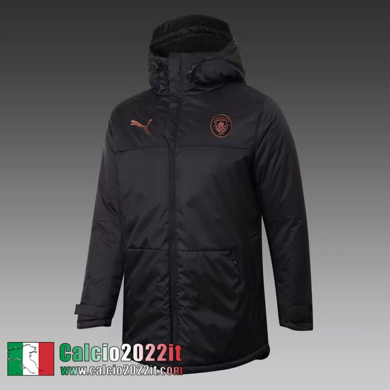 Manchester City Piumino Calcio Cappuccio Nero 2021 2022 Uomo DD29