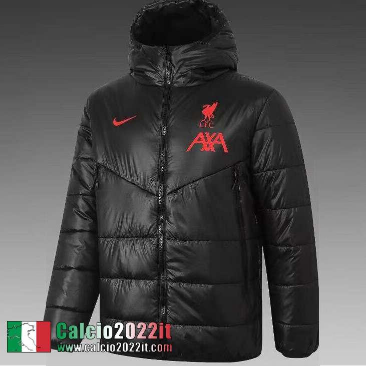 Liverpool Piumino Calcio Cappuccio Nero 2021 2022 Uomo DD35