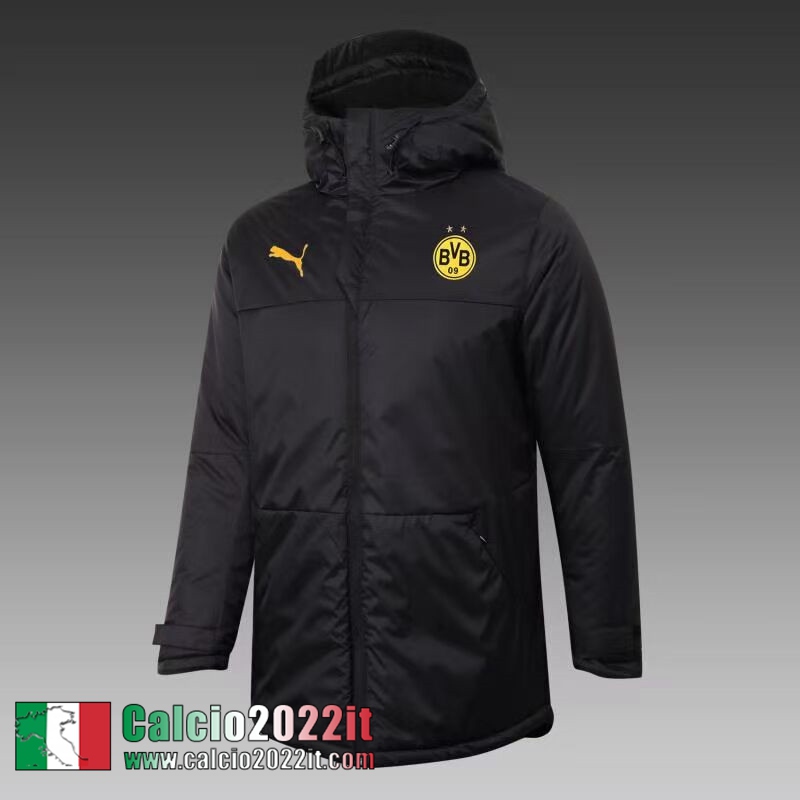 Dortmund BVB Piumino Calcio Cappuccio Nero 2021 2022 Uomo DD40