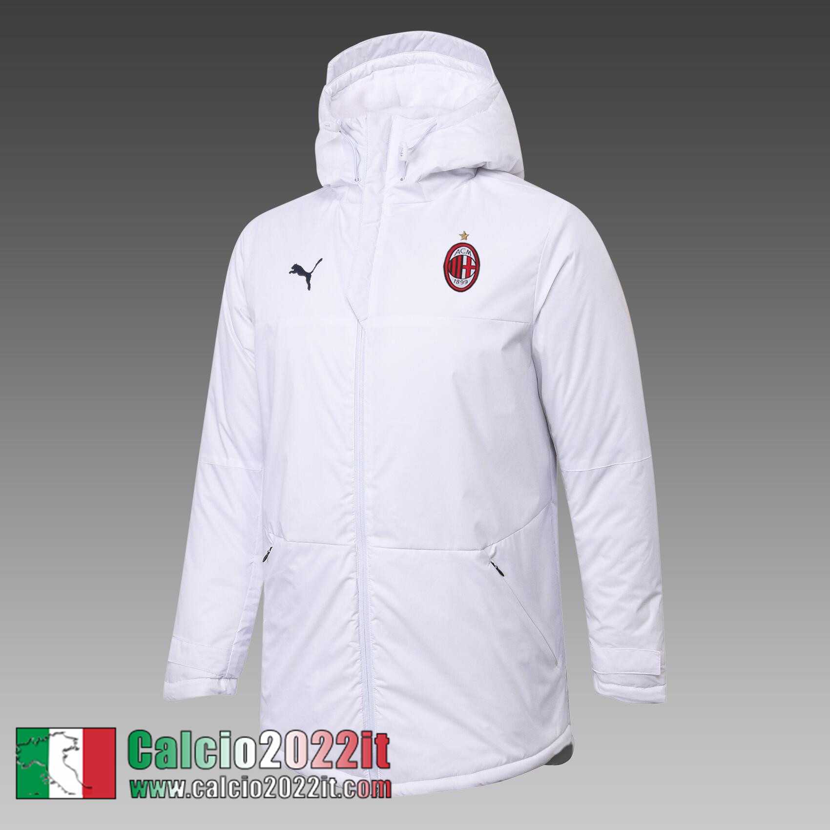 AC Milan Piumino Calcio Cappuccio bianca 2021 2022 Uomo DD50