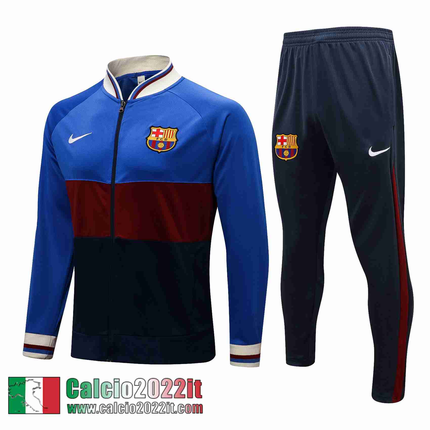 Barcelone Full-Zip Giacca blu scuro 2021 2022 Uomo JK202