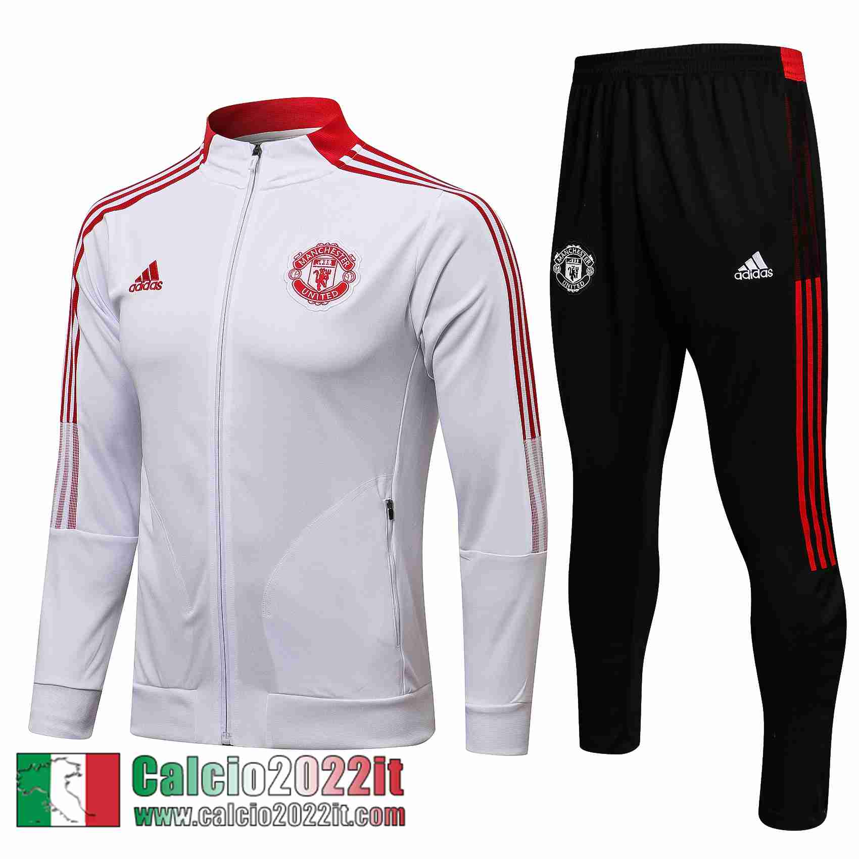 Manchester United Full-Zip Giacca bianca 2021 2022 Uomo JK206