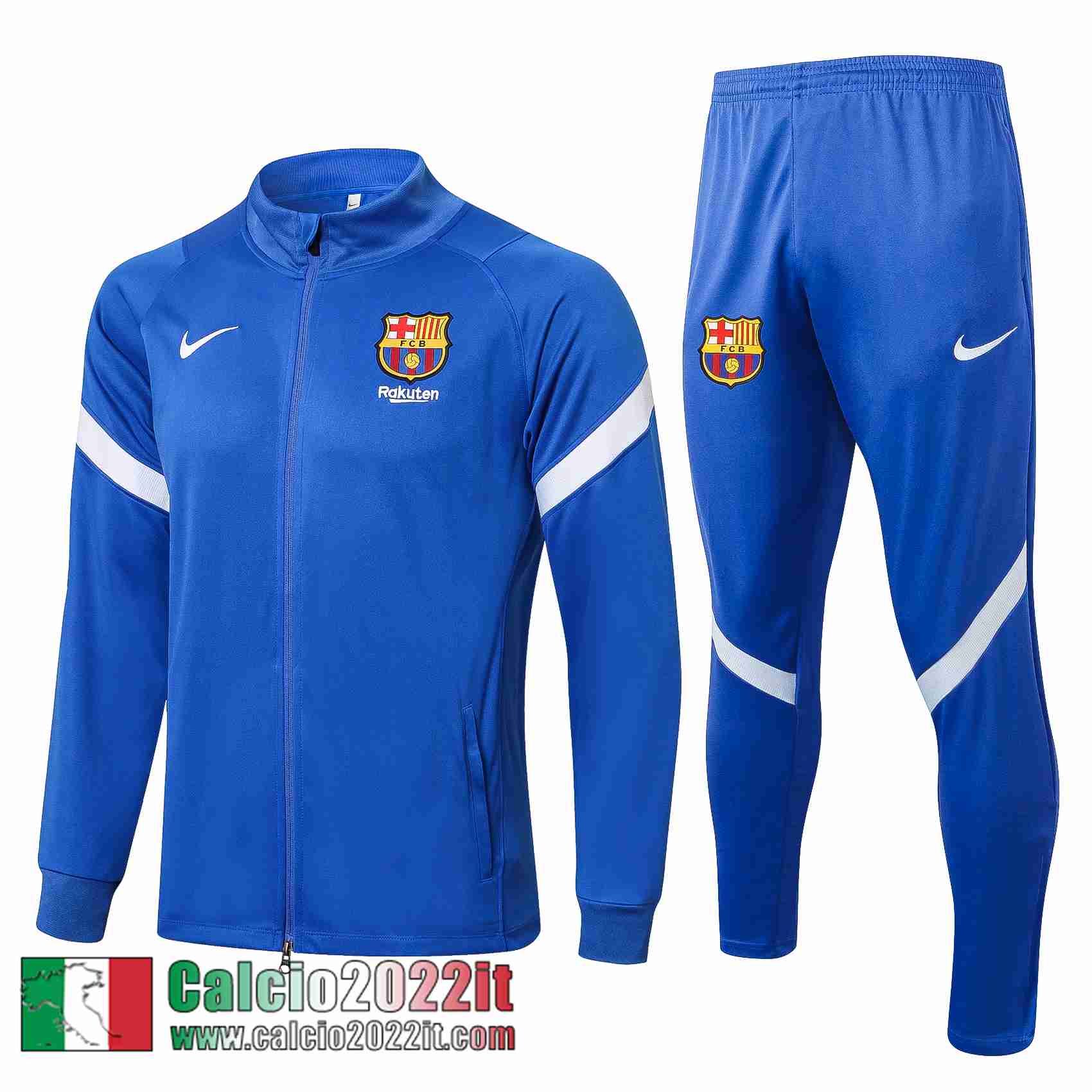 Barcelone Full-Zip Giacca blu 2021 2022 Uomo JK212