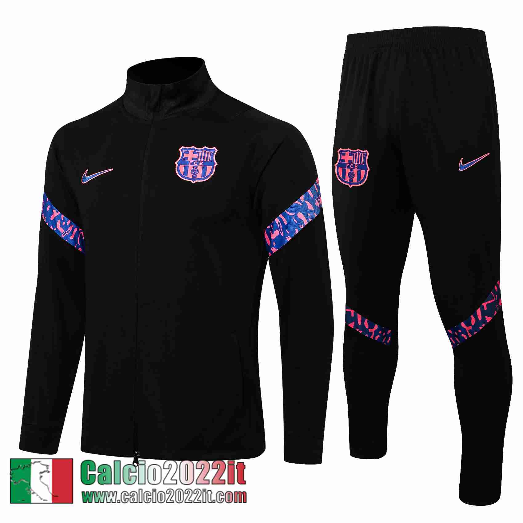 Barcelone Full-Zip Giacca Nero 2021 2022 Uomo JK215