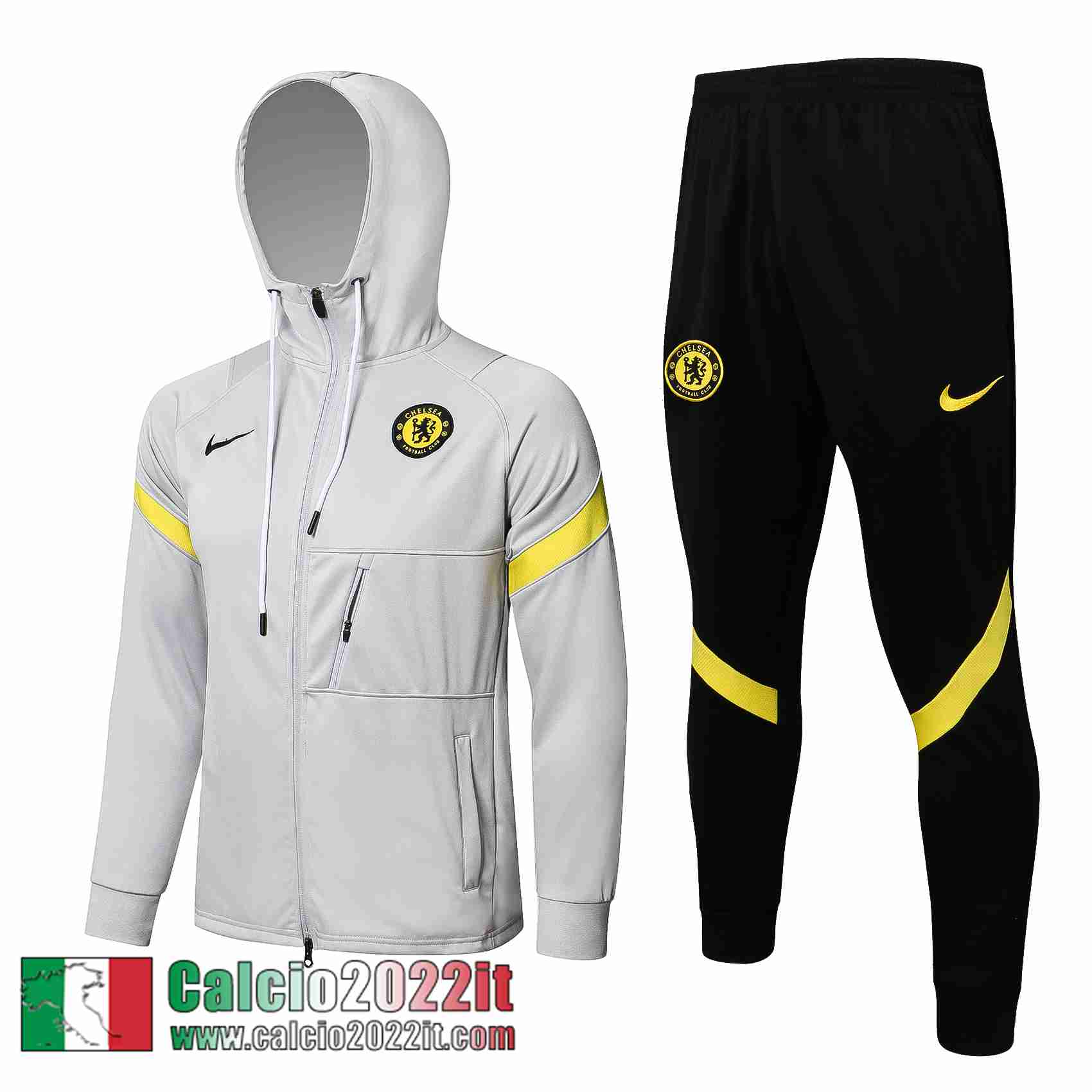 Chelsea Cappuccio Hoodie Giacca Grigio 2021 2022 Uomo JK220