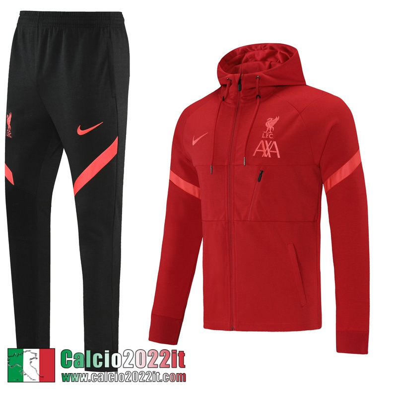 Liverpool Cappuccio Hoodie Giacca rosso 2021 2022 Uomo JK231