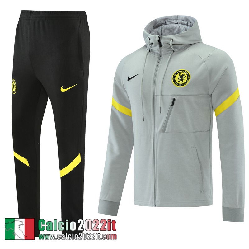 Chelsea Cappuccio Hoodie Giacca Grigio 2021 2022 Uomo JK239