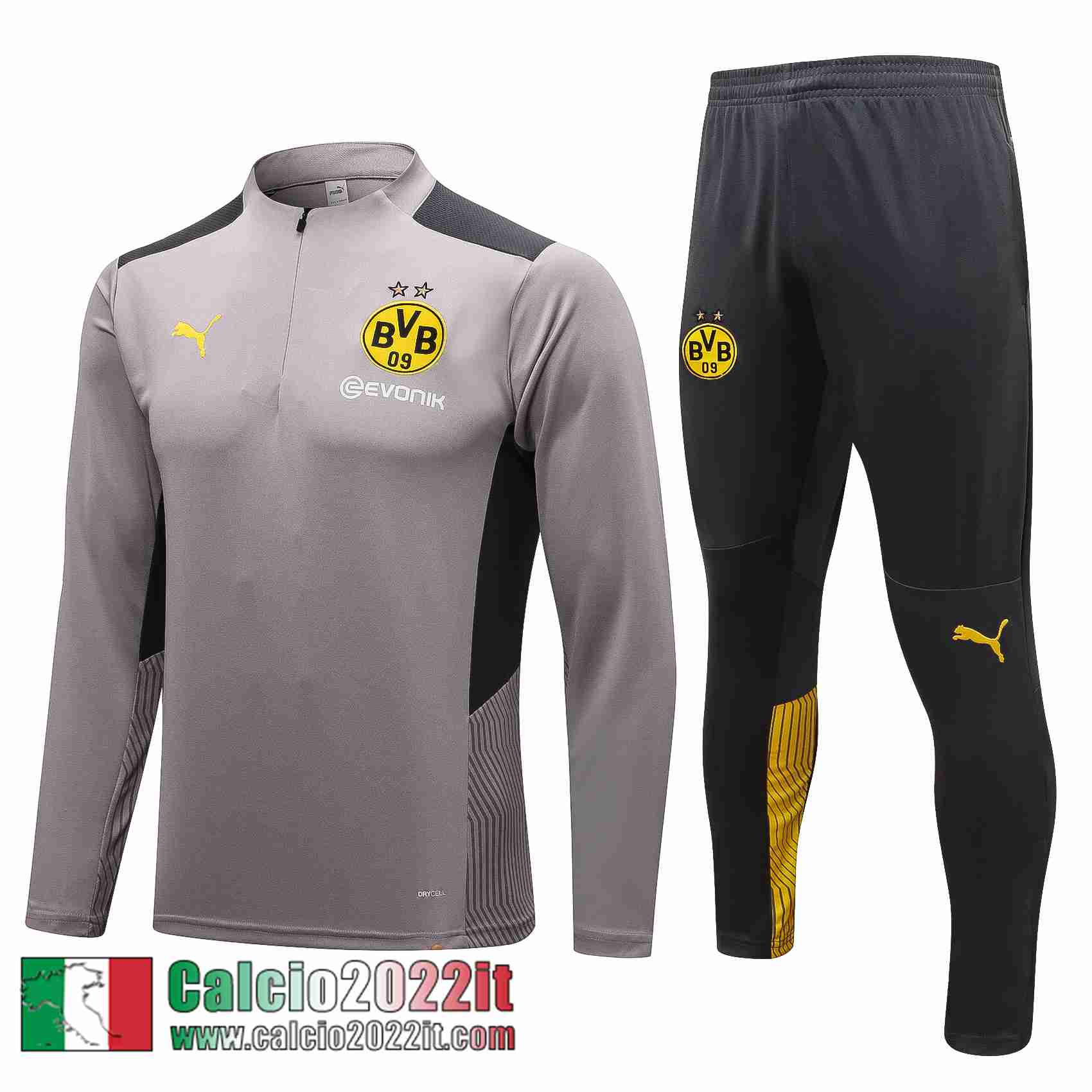 Dortmund BVB Tute Calcio Grigio 2021 2022 Uomo TG170