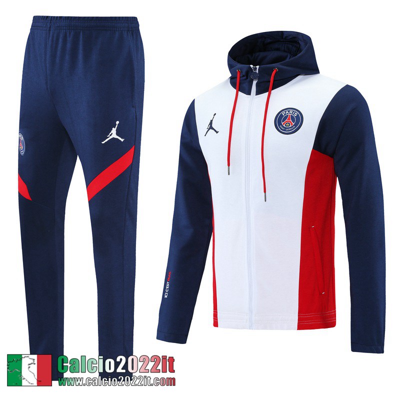 PSG Cappuccio Hoodie Giacca bianco Uomo 2021 2022 JK262