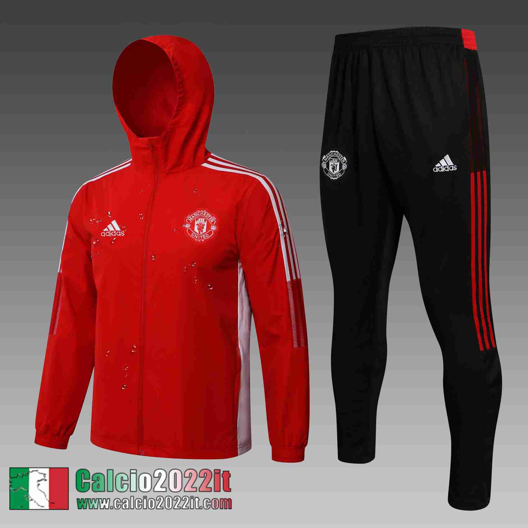 Manchester United Giacca a vento Cappuccio rosso Uomo 2021 2022 WK30