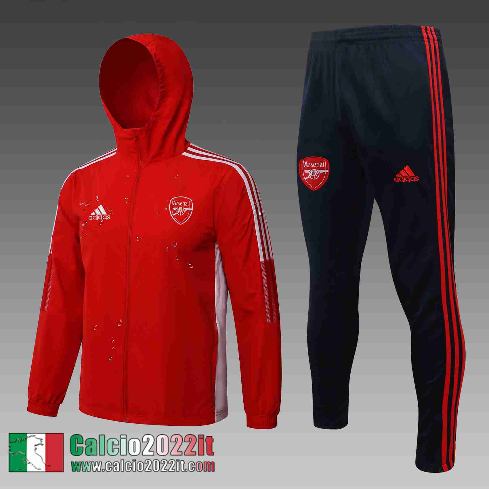 Arsenal Giacca a vento Cappuccio rosso Uomo 2021 2022 WK31