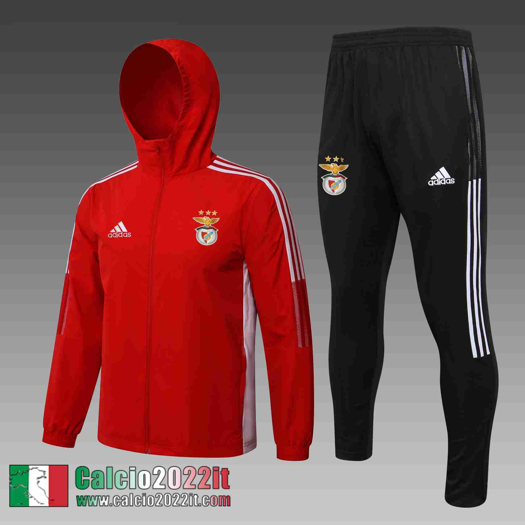 Benfica Giacca a vento Cappuccio rosso Uomo 2021 2022 WK33