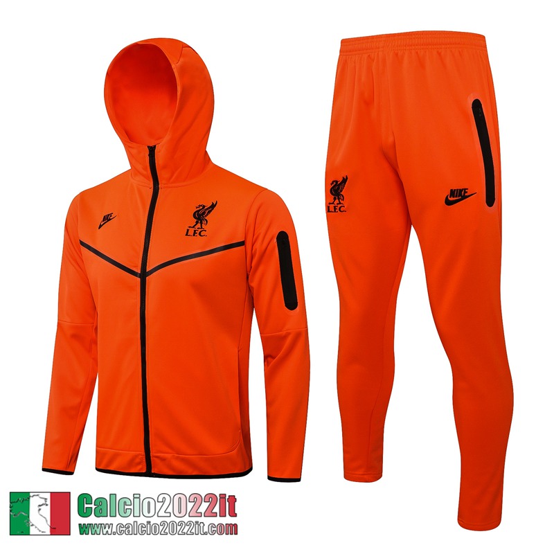 Liverpool Cappuccio Hoodie Giacca arancia Uomo 2021 2022 JK289